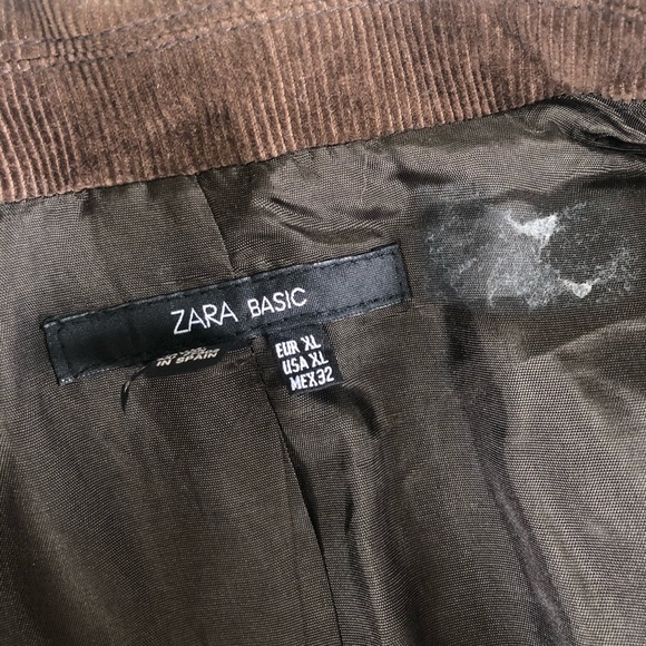 Zara Basic Chocolate Brown Corduroy Classic Blazer - Picture 16 of 16